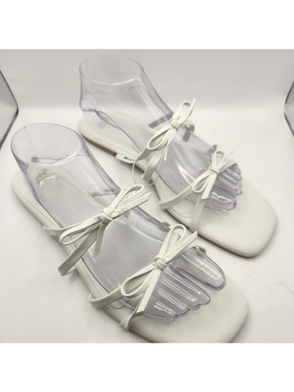 Wild Fable White Sandal Strappy Bows Mule Flats Womens US 11 NEW - Picture 2 of 6